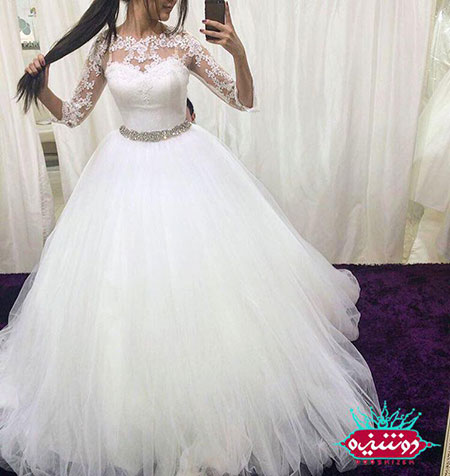لباس عروس مدل اسکارلت با گیپور