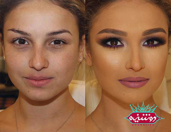 عکس های آرایش قبل و بعد عروس ایرانی