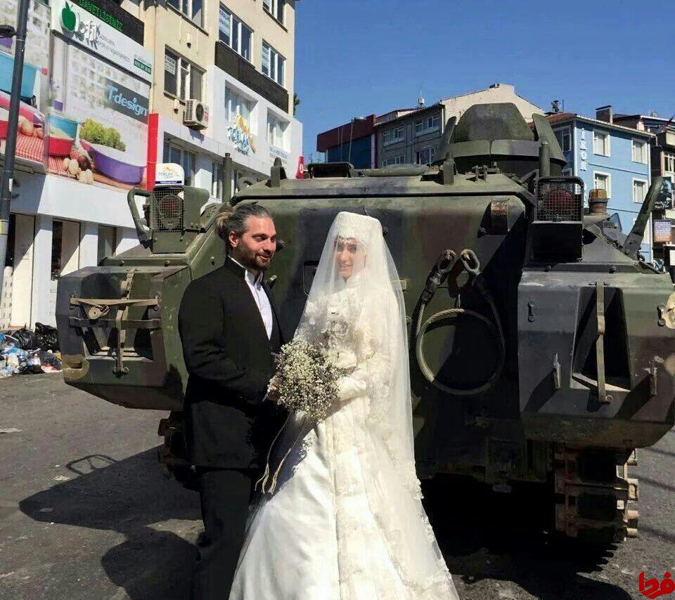 عکس عروس داماد در کودتای ترکیه